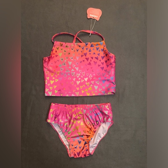 Other - NWT Girls Heart Printed Bikini